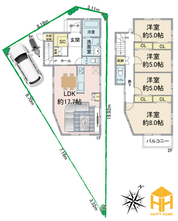 M号地 参考間取り