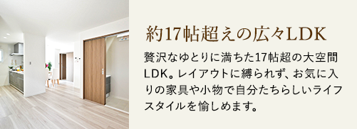 約17帖超えの広々LDK
